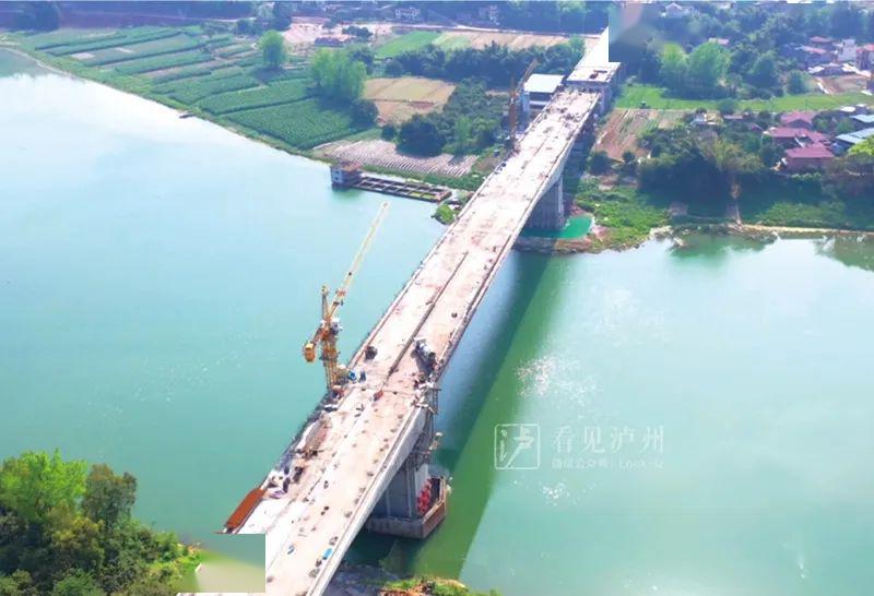 打通泸县到江阳区的快速通道海潮沱江大桥预计7月通车