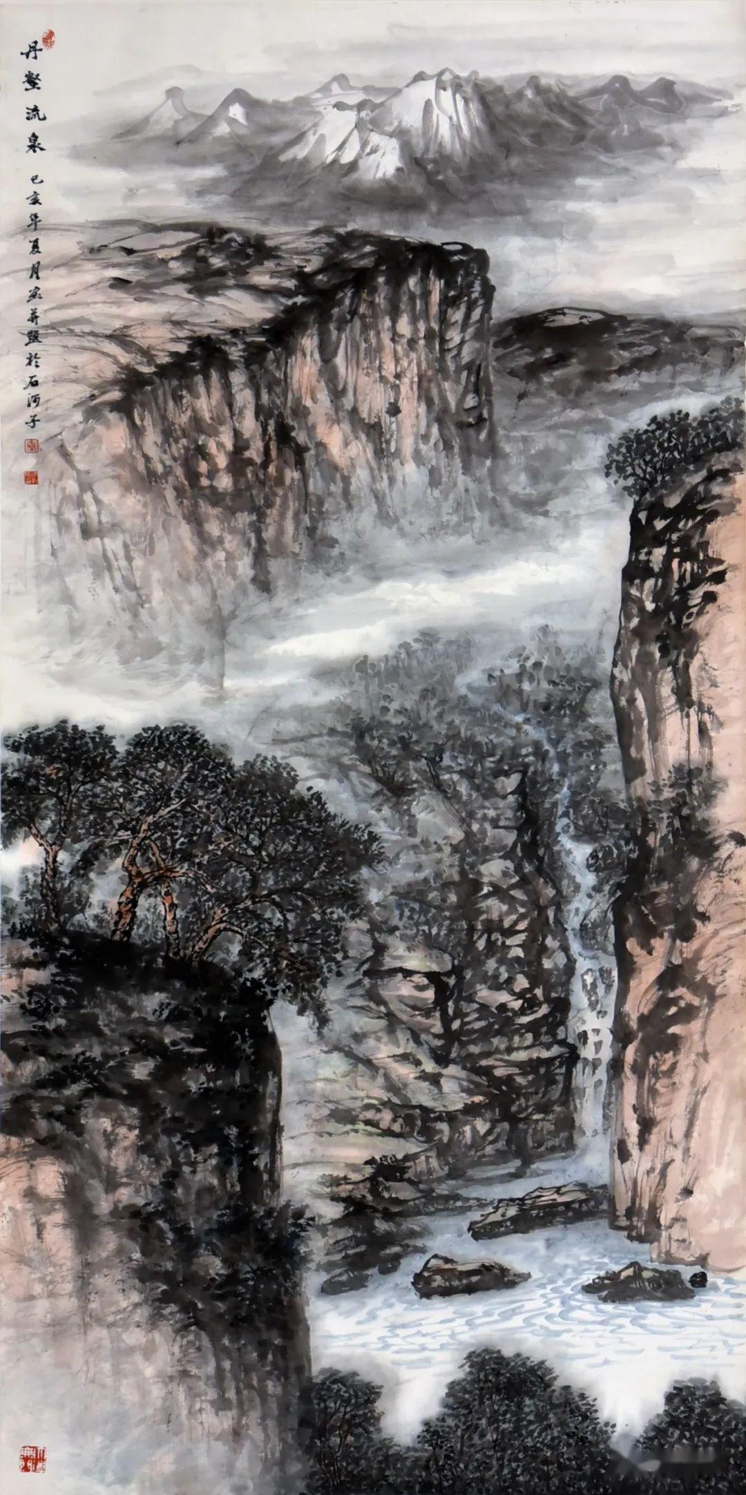 款识:己亥年夏月画并题于石河子  说明:秦建新,中国美术家协会理