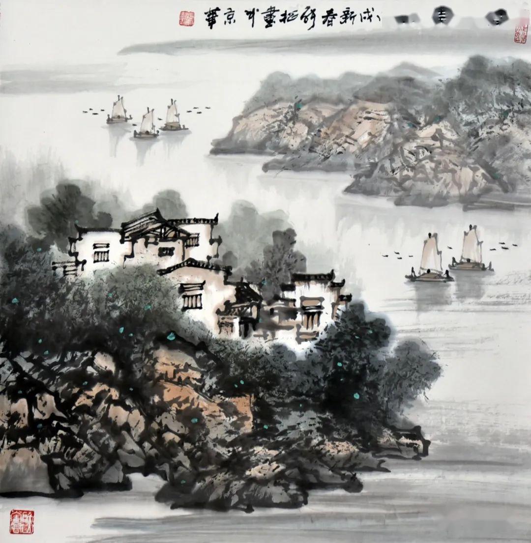 张松《绿水青山》68x68cm