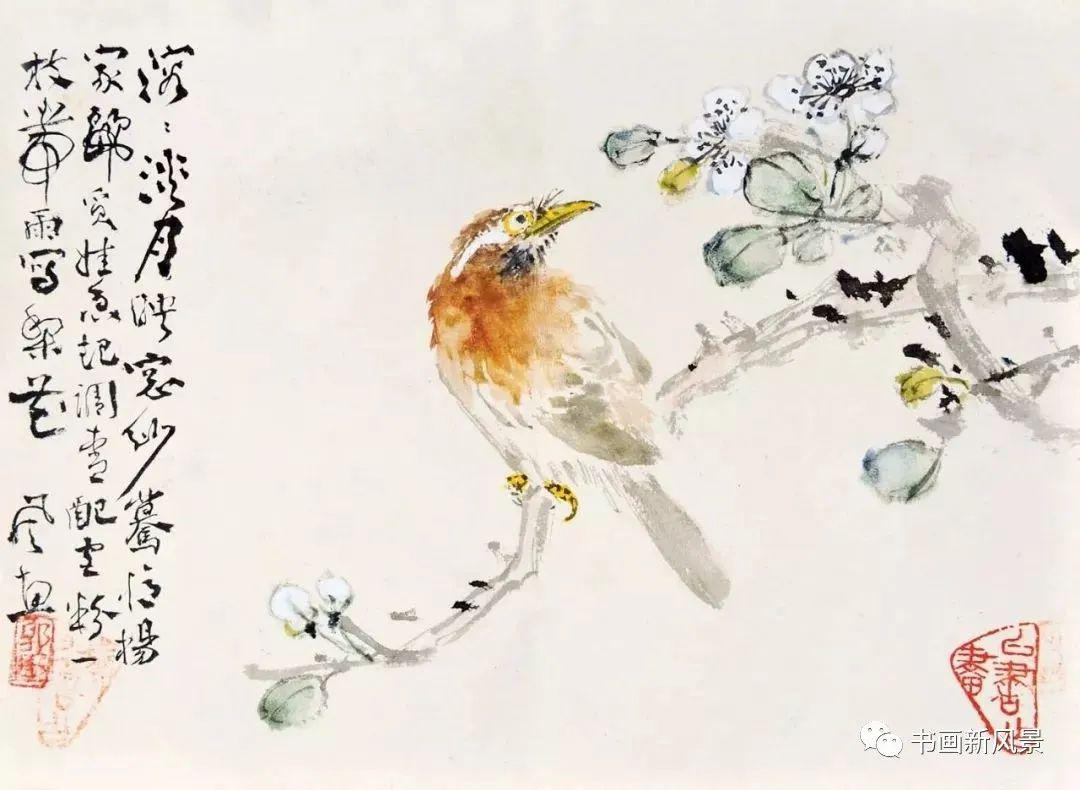 写出来的花鸟,极富韵味!