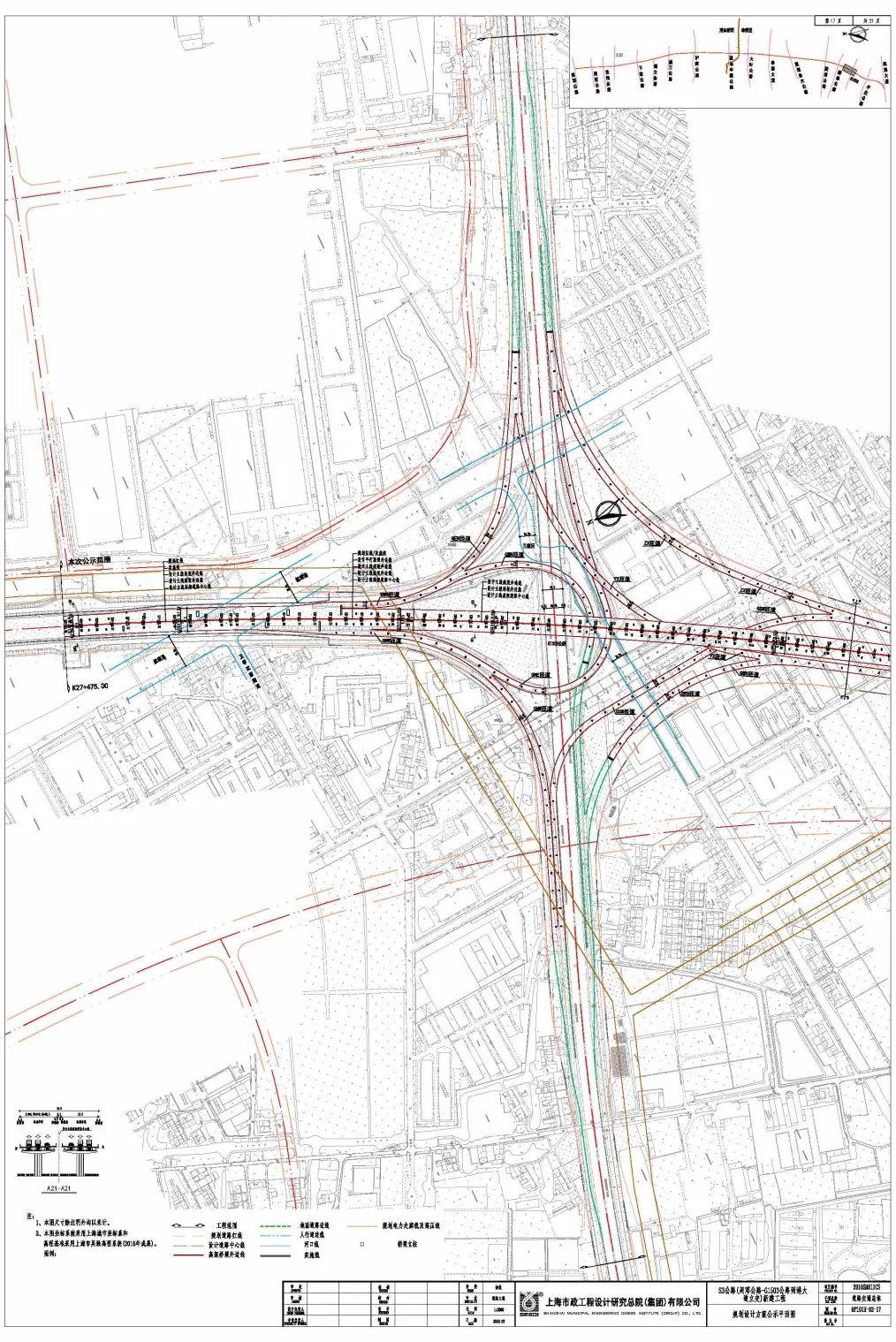 经周浦航头新场通往奉贤s3公路这两段新建工程设计方案公示中