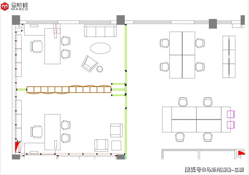 办公室隔间柜效果图/隔墙柜-马斯柯隔断墙