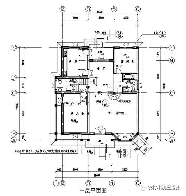 20万起建的7款二层自建房别墅气派高颜值 ↑一层平面图