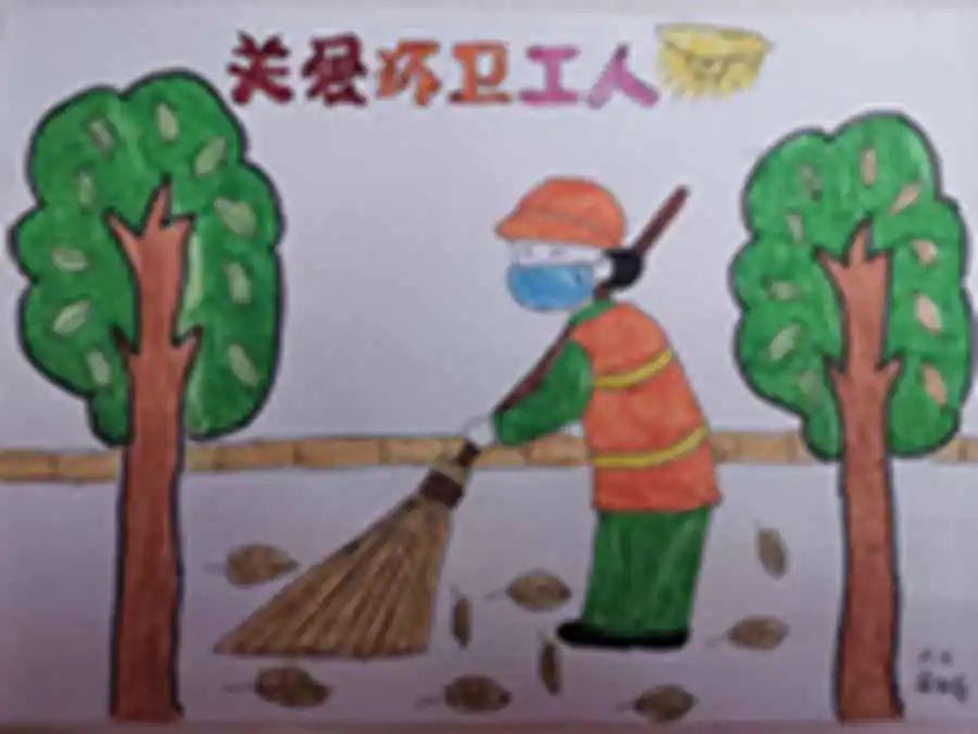 一至三年级每位队员绘制一幅"致敬身边劳动者"为主题的画作.