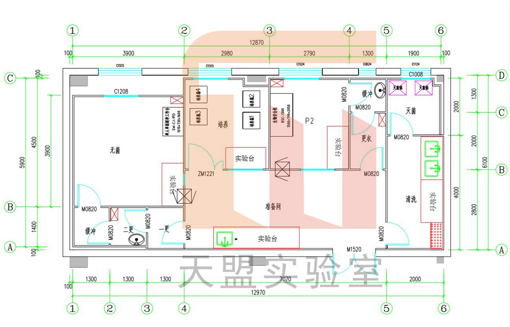 标准p2实验室的平面布置-tmoonlab