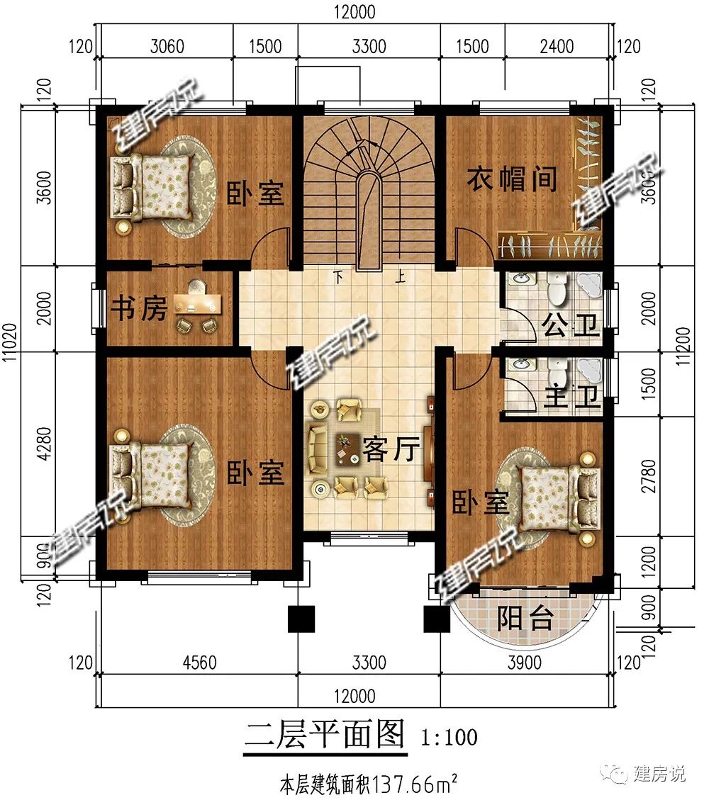 农村建房图纸:不是我吹,这款面宽12米的欧式别墅,建一