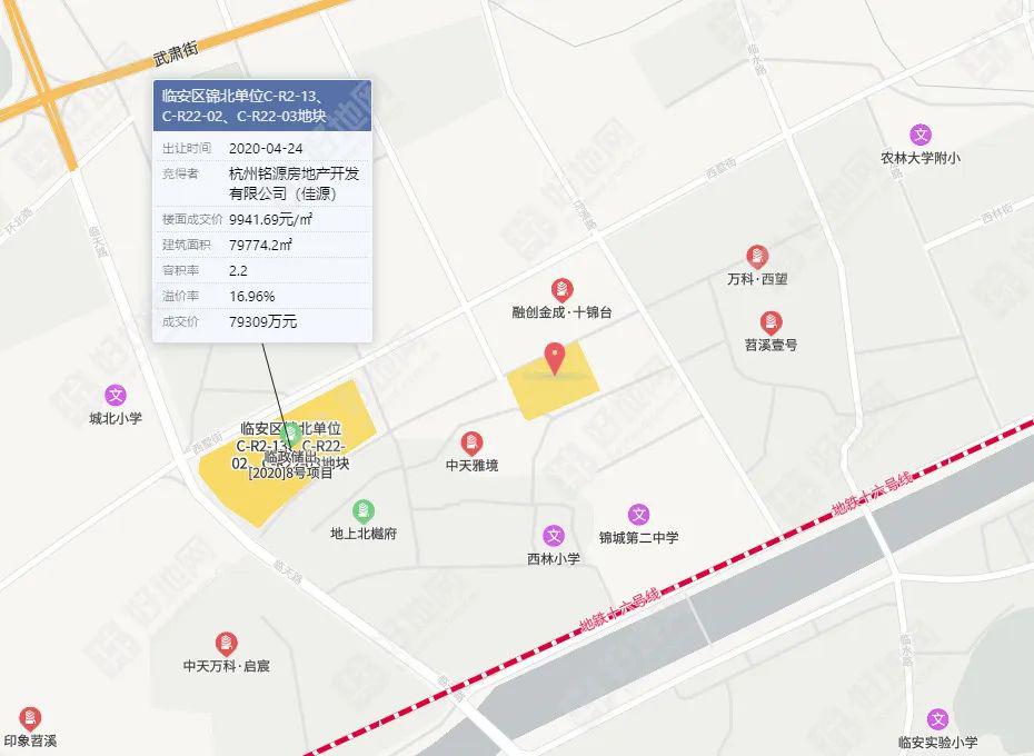 (最新公告)临安区锦北单元挂牌1宗宅地,起始楼面价8500元/㎡