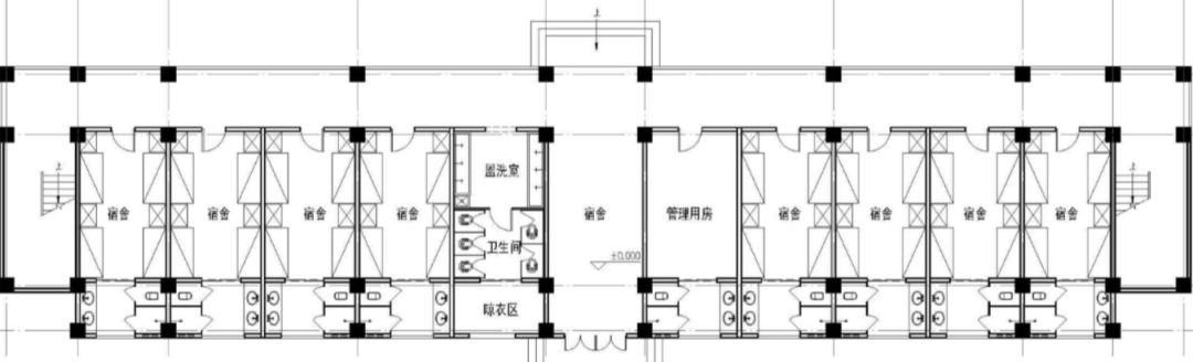 每8人一间宿舍,每个宿舍带有独立阳台及卫浴 宿舍平面图 对于高中生来