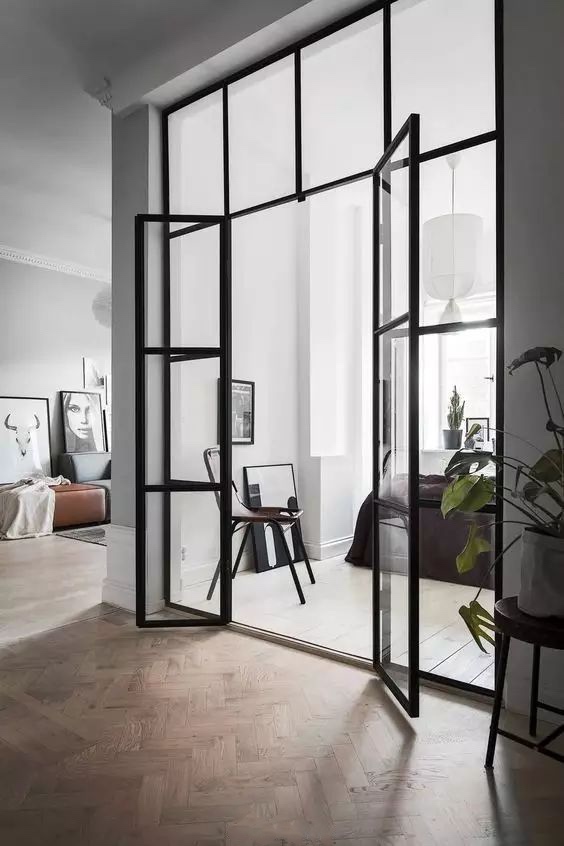 时尚室内玻璃门设计延伸空间感