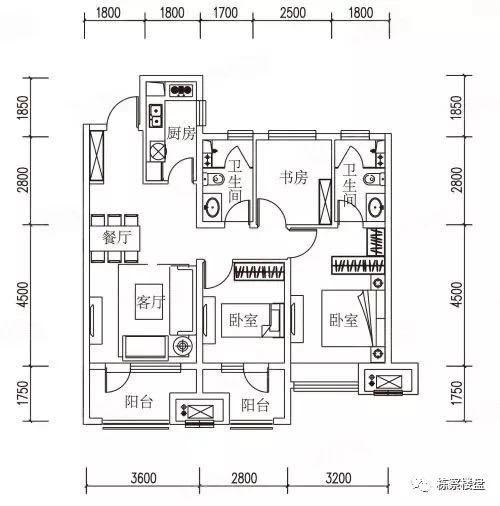 富力院士廷105㎡户型图