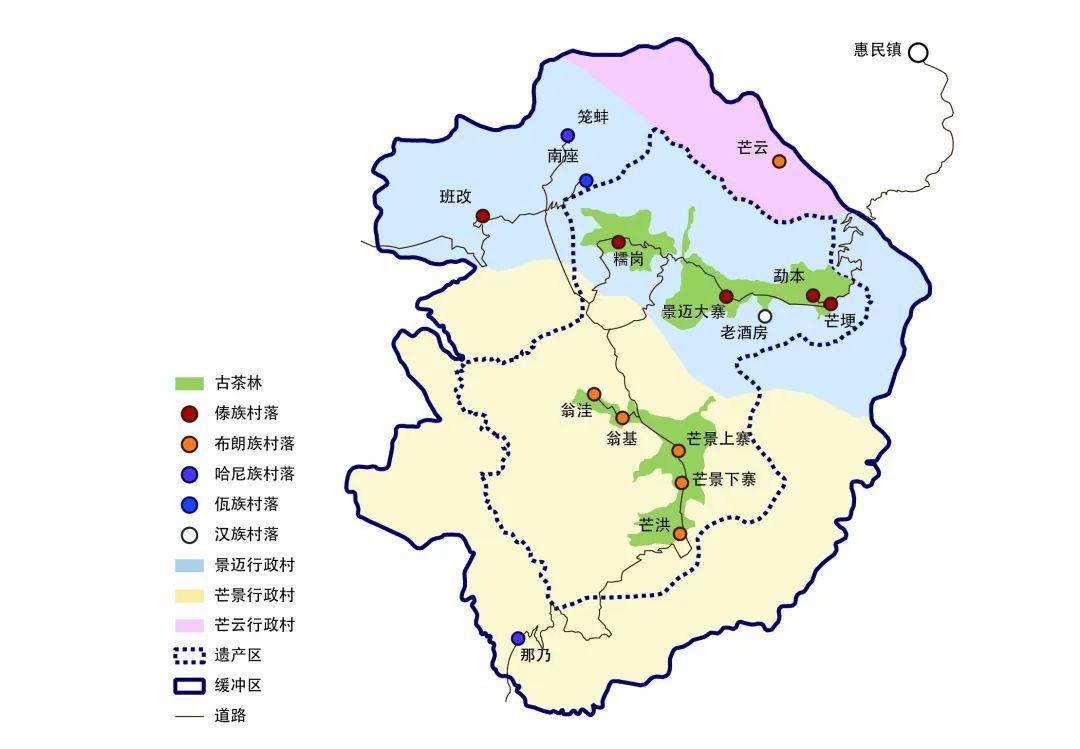 景迈山位于云南省普洱市澜沧县惠民镇,包括景迈,芒景,芒云3个行政村