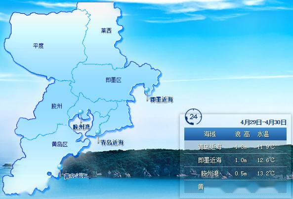 青岛明日(4月29日)潮汐预报+天气预报