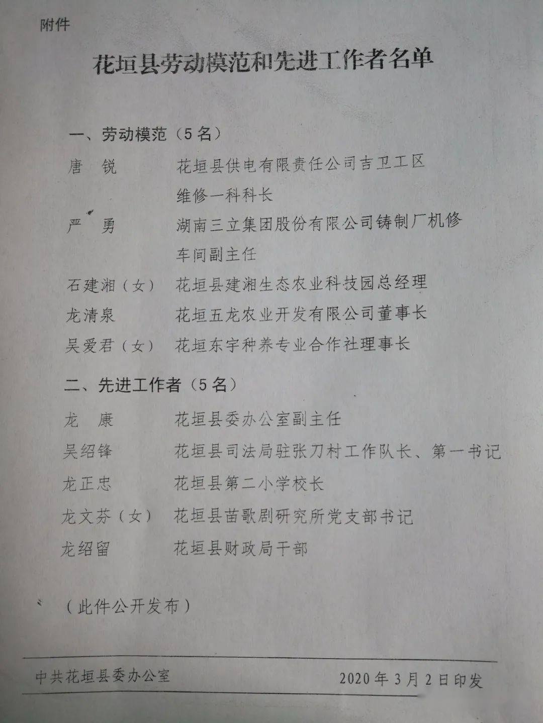 花垣县召开劳动模范和先进工作者表彰大会看看都有谁