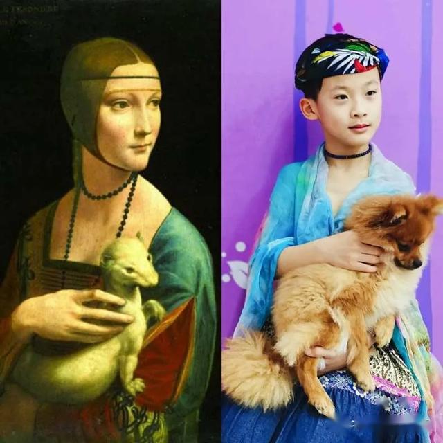 3000名小学生模仿名画刷爆朋友圈,围巾宠物齐上阵,网友直呼搞笑