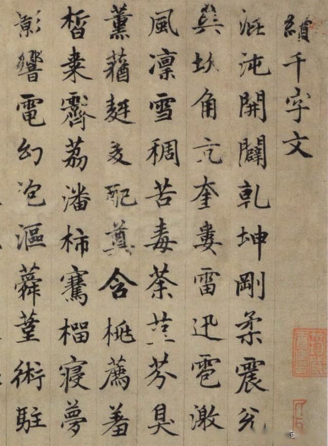 师从王羲之一天竟然能写好几万字赵子昂书法真迹续千字文