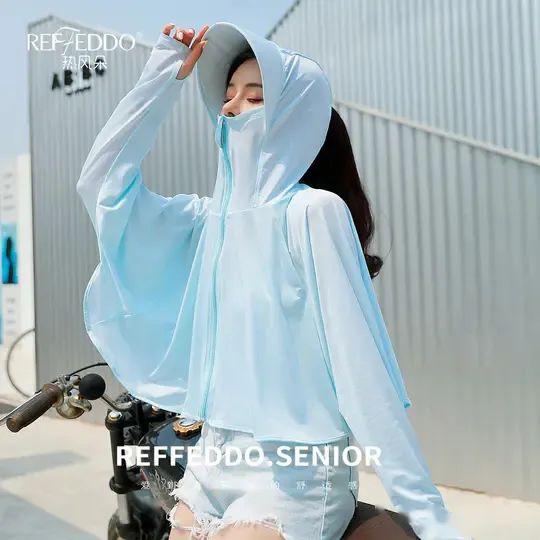 「紫外线」轻薄透气,360°防晒,整个夏天晒不黑~自带帽子和口罩的防晒衣