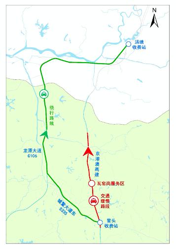 ⑤瓦窑岗服务区:建议在鳌头收费站驶离京港澳高速,选择在g106国道