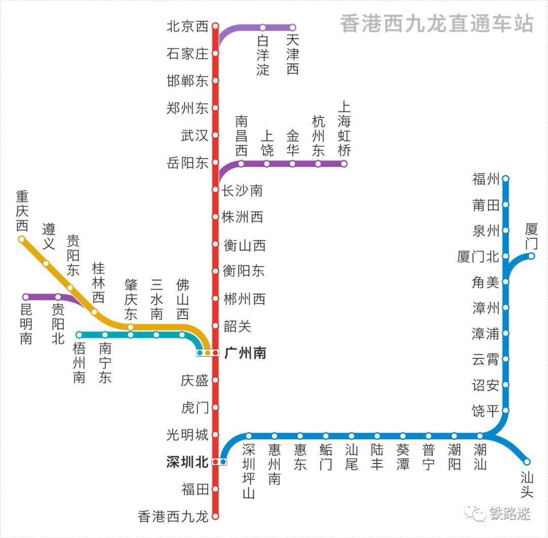 将香港西九龙直通车站缩为一图,方便查看