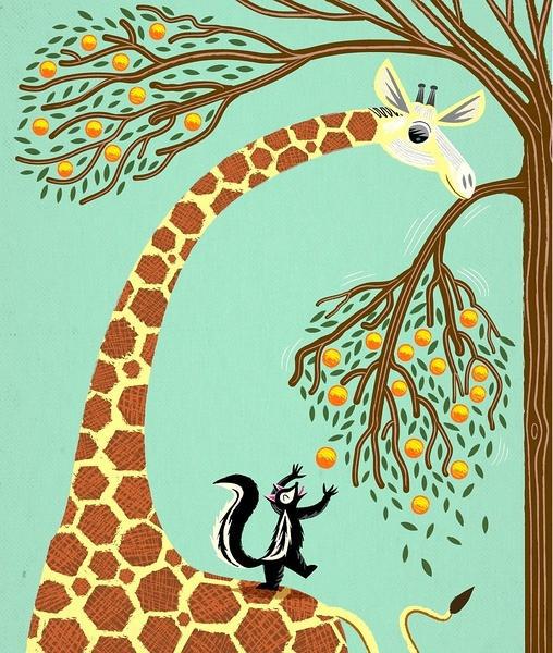 嗨～一起来看看欢乐的动物世界 |主题墙绘儿童插画