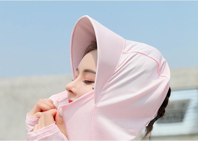 「紫外线」轻薄透气，360°防晒，整个夏天晒不黑~自带帽子和口罩的防晒衣