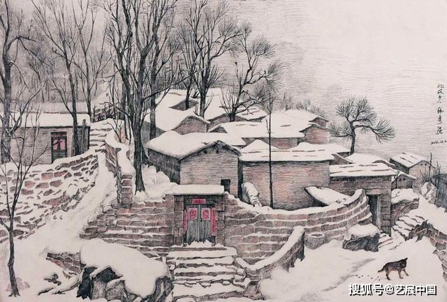 来自农村的中学老师,钢笔画雪景,苦练14年,把雪画活了