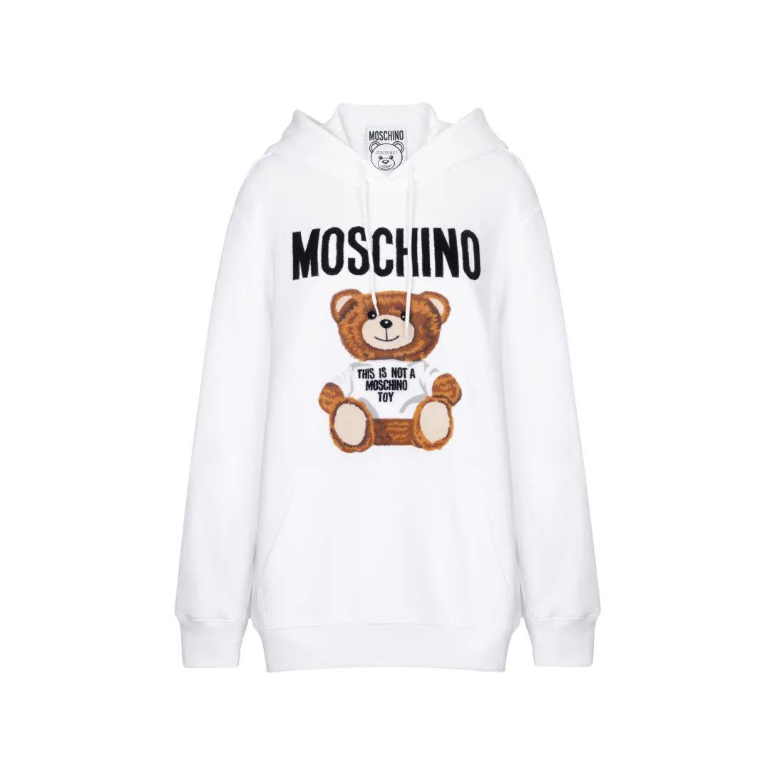 moschino 2020 限定系列 泰迪小熊白色长袖连帽卫衣 rmb 6390