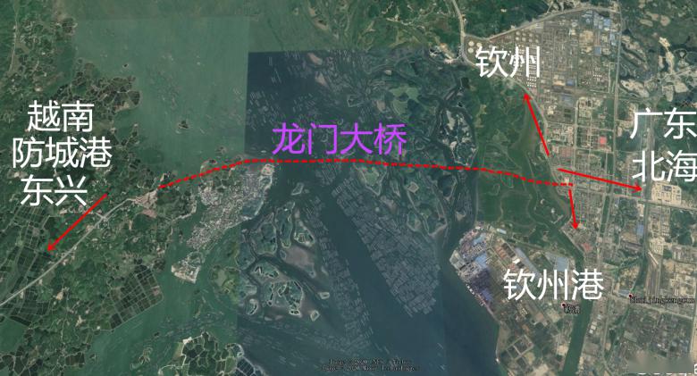 修通后从钦州去防城港,东兴,越南都非常方便,大风江大桥修好后更能通