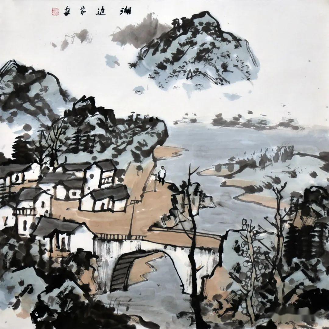 何家安《 湖边 》68x68cm