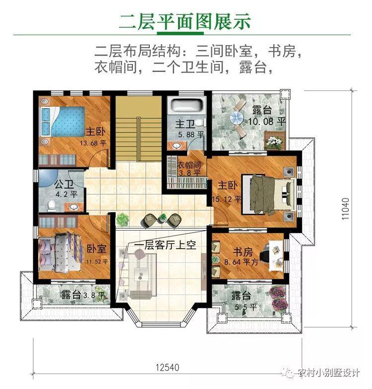 一层平面图:设有客厅,堂屋,厨房,餐厅,2卧室,卫生间