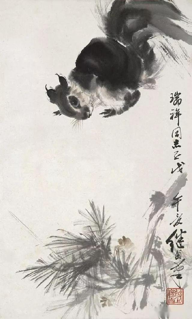 刘继卣画笔下的小松鼠,活泼有趣