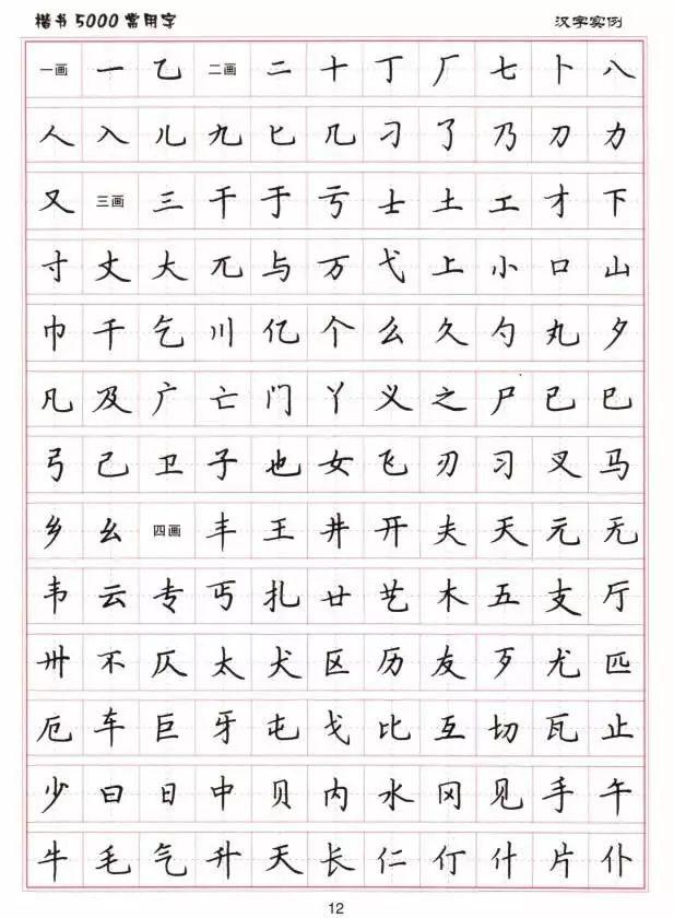 卢中南楷书硬笔字帖5000常用字!赶紧收藏起来!