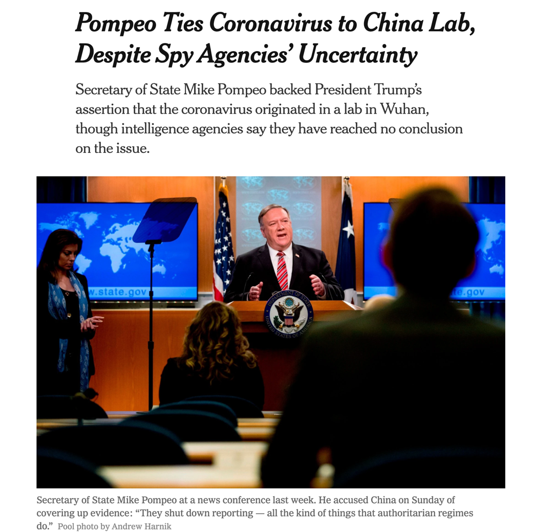 特朗普施压情报机构查“病毒”