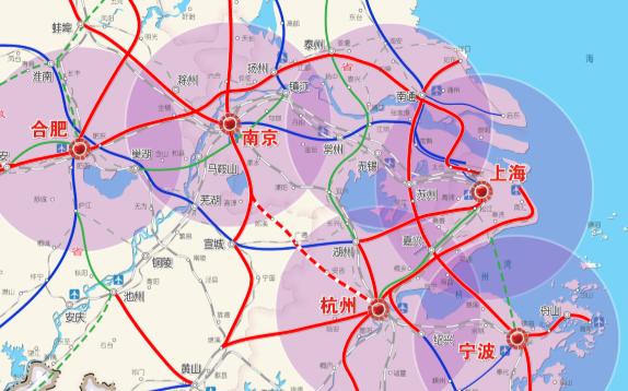 虚线部分为宁杭第二通道"未定线路"