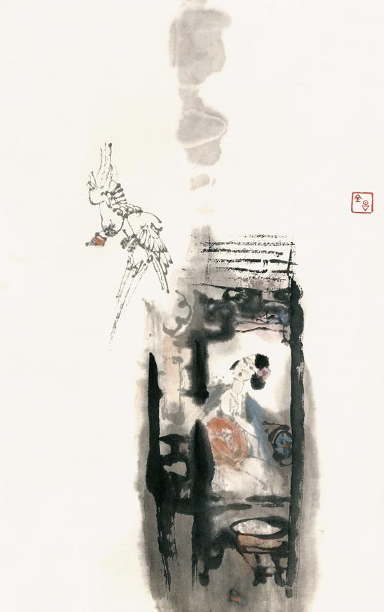 道释仕女国画作品问世,各种动态的佛教道教人物栩栩如生,骑着毛驴的