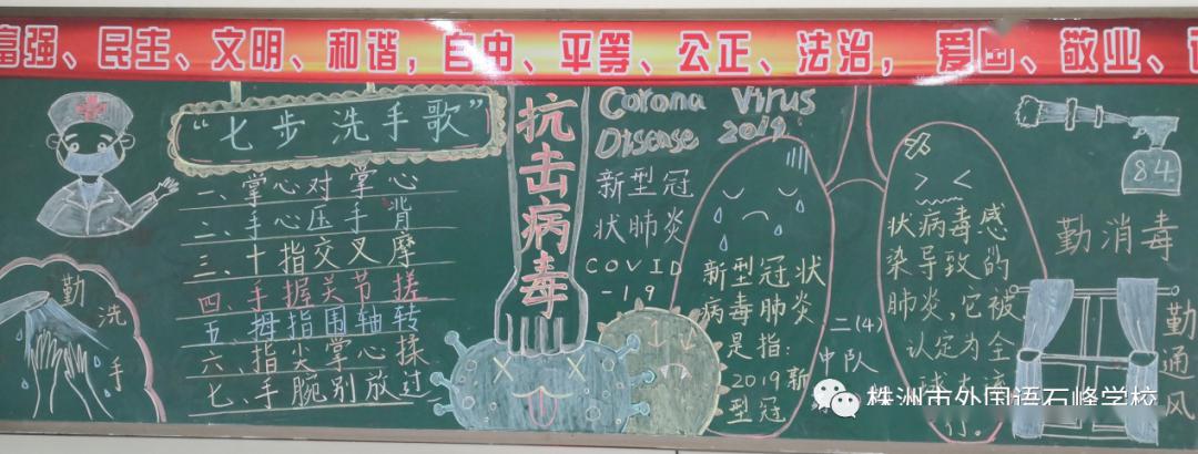 方寸之地,智慧之美——外国语石峰学校疫情防控黑板报