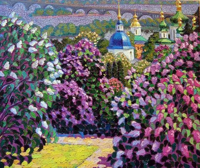 色彩纷繁的鲜花和风景