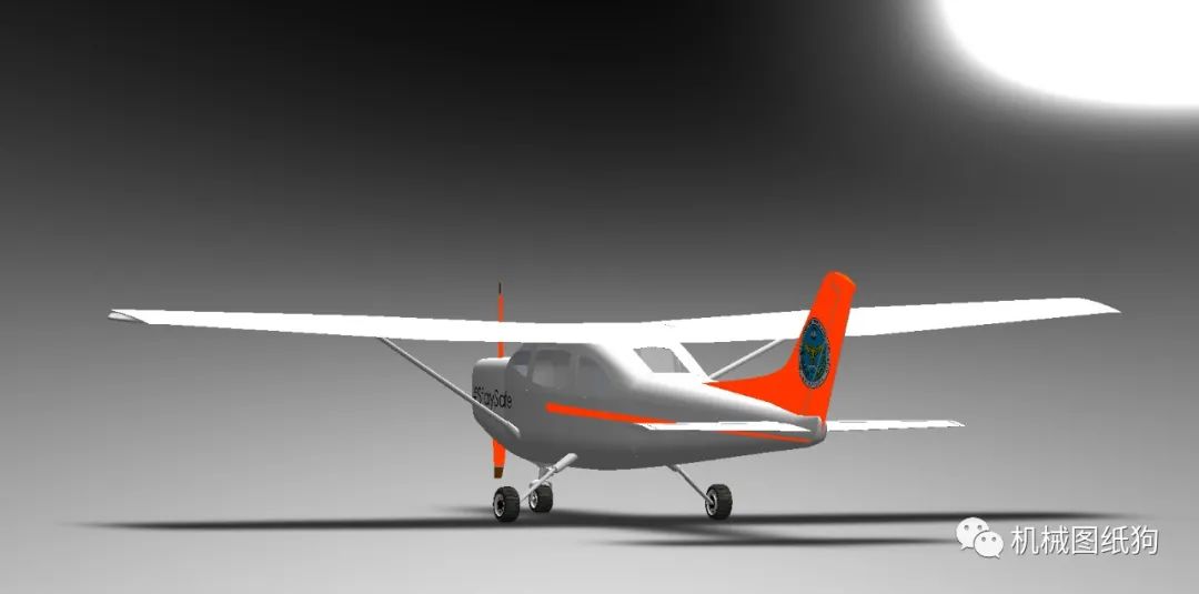 【飞行模型】cessna-150小型飞机简易模型3d图纸 solidworks设计