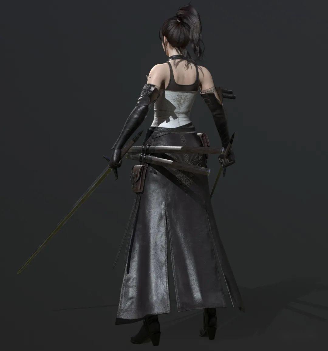 清纯的不像实力派三维角色模型欣赏女剑客swordgirl