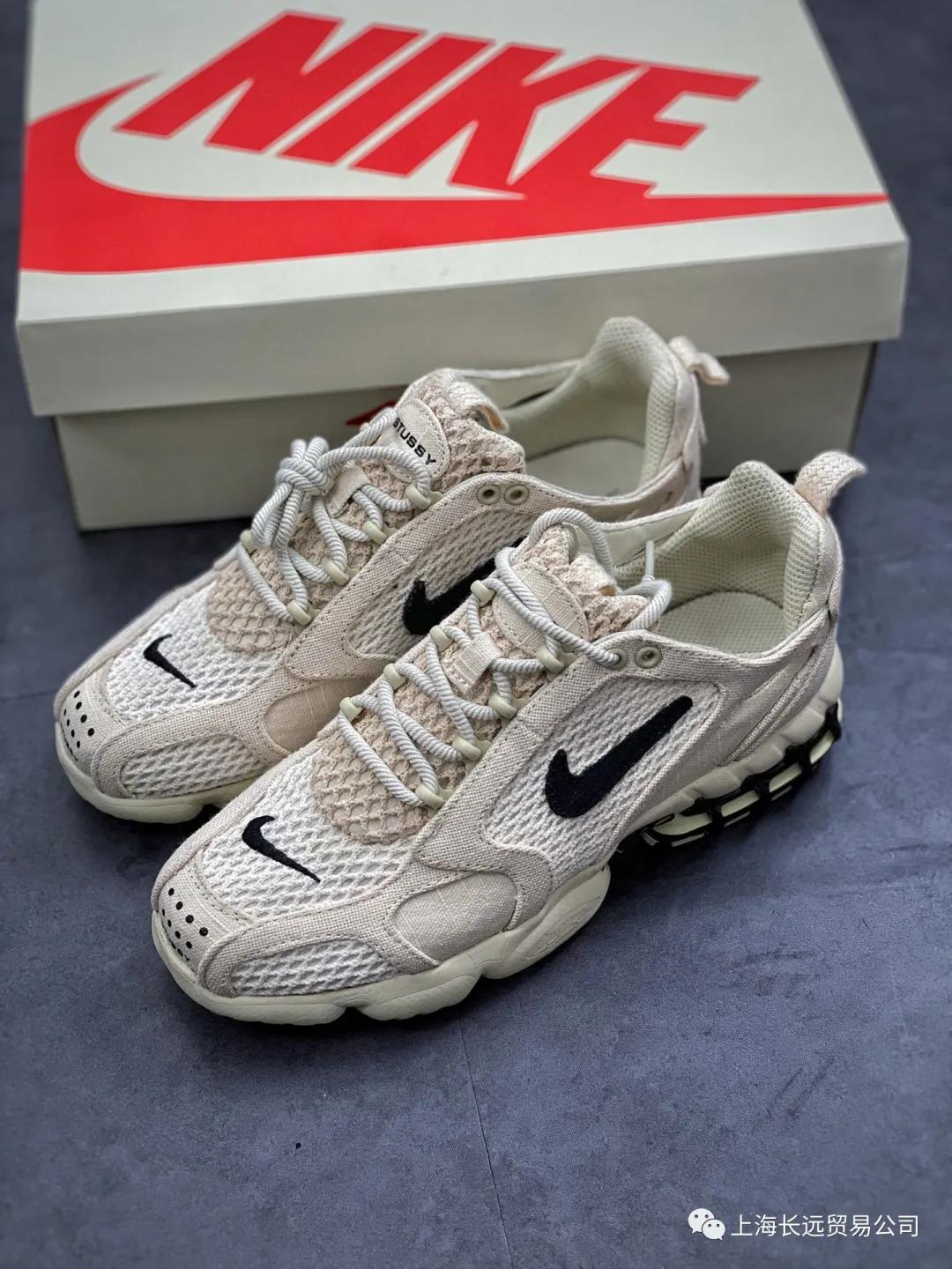 超级联名stussy x nike air zoom spiridon cg 2 沙漠黄复古跑步鞋