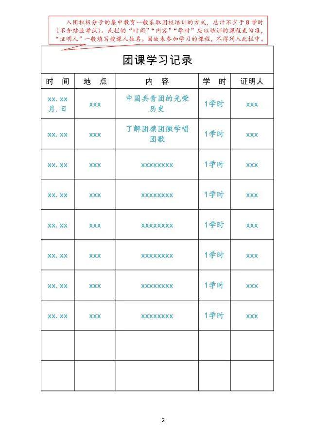 敲黑板团员档案两表两书一证规范填写三