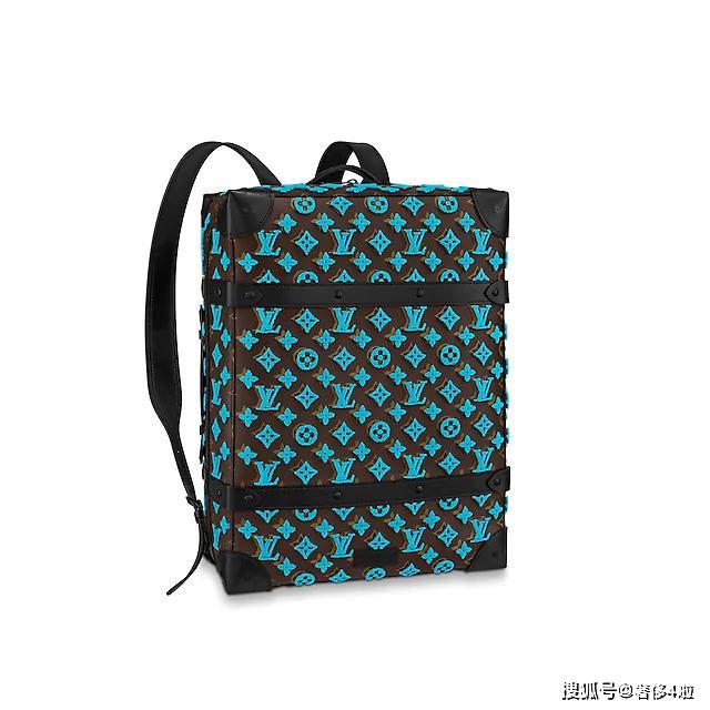 Louis Vuitton Soft Trunk Backpack Monogram Tuffetage PM Turquoise