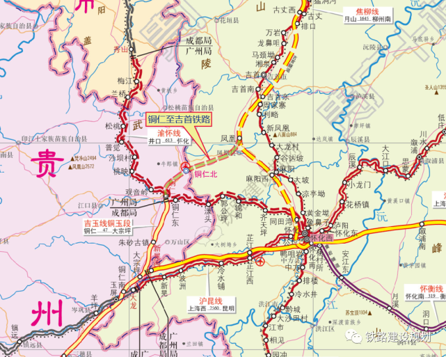 铜吉铁路首次环境影响评价公示,时速250公里,设凤凰,铜仁北,铜仁3站