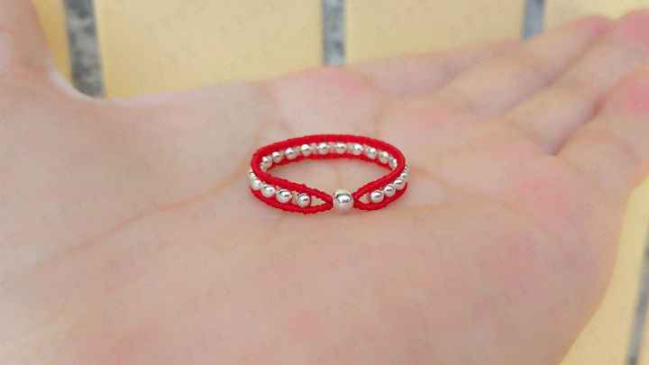 原创漂亮的红绳戒指编法简单款式大方母亲节送给妈妈太合适啦