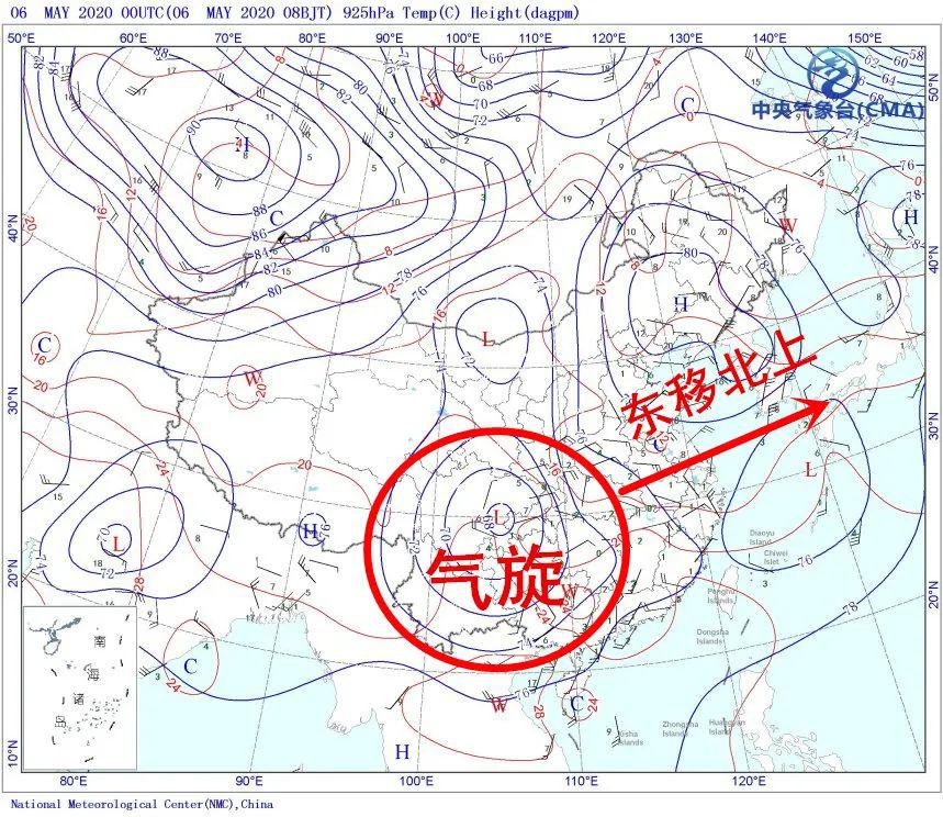 是影响我国近海的主要气旋多集中在两湖盆地和杭州湾附近产生江淮气旋