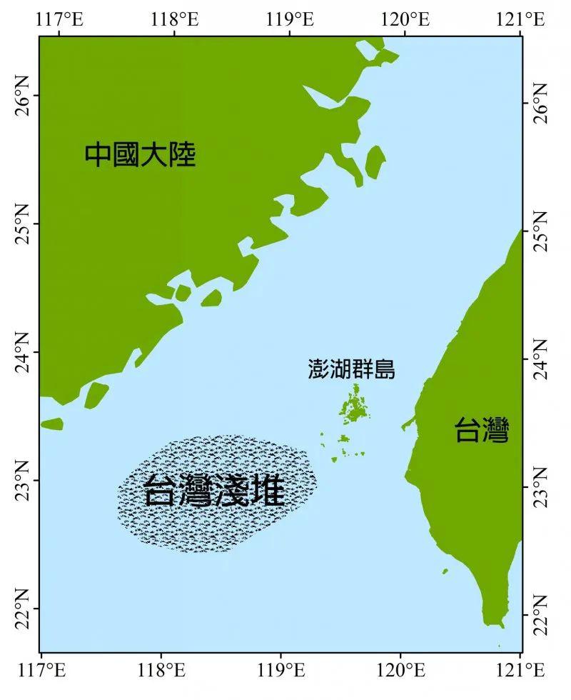 「台湾浅堆」位处海峡中线,距离澎湖七美约40多公里