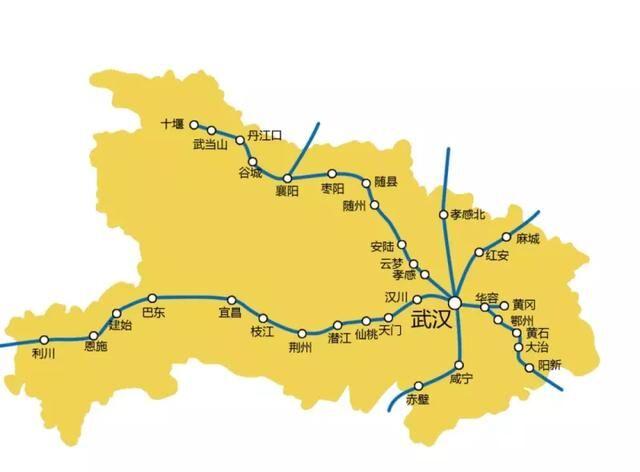 从已通车的高铁线路图上看,湖北也基本是按照这3个核心城市在布局.