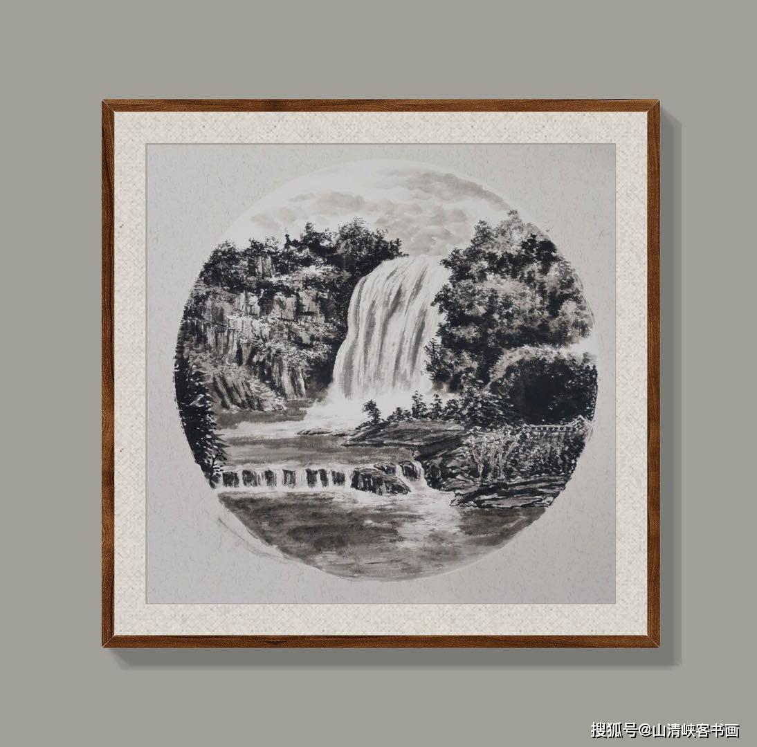 本周星期天下午2点,直播课教你画山水画——贵州黄果树瀑布!