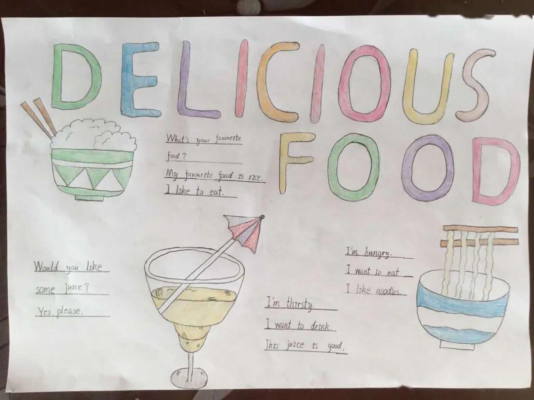 【丰翼小学南校区】delicious food——记三年级英语手抄报活动