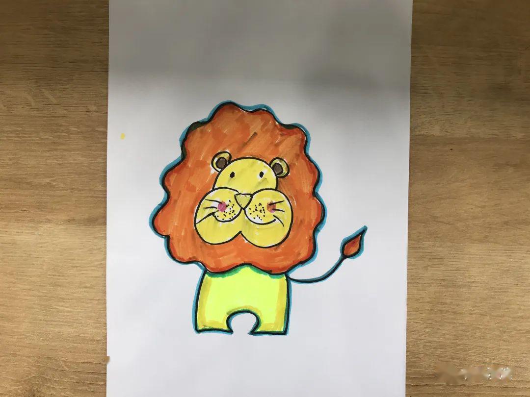 "可爱的小狮子来啦!"——少儿图书馆线上简笔画活动