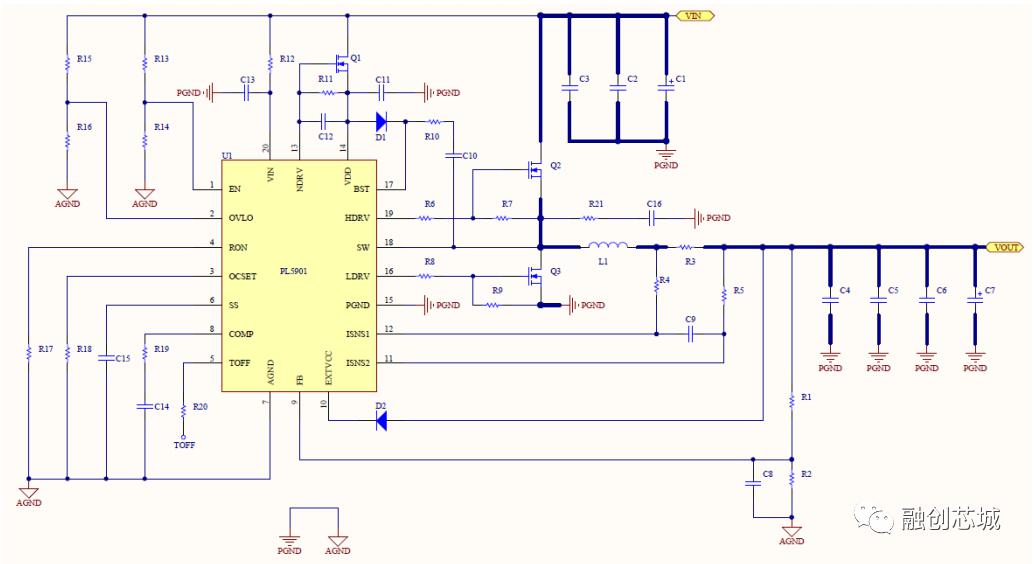 pl5901丨宝砾微超大功率电源管理芯片应用及pcb设计分享